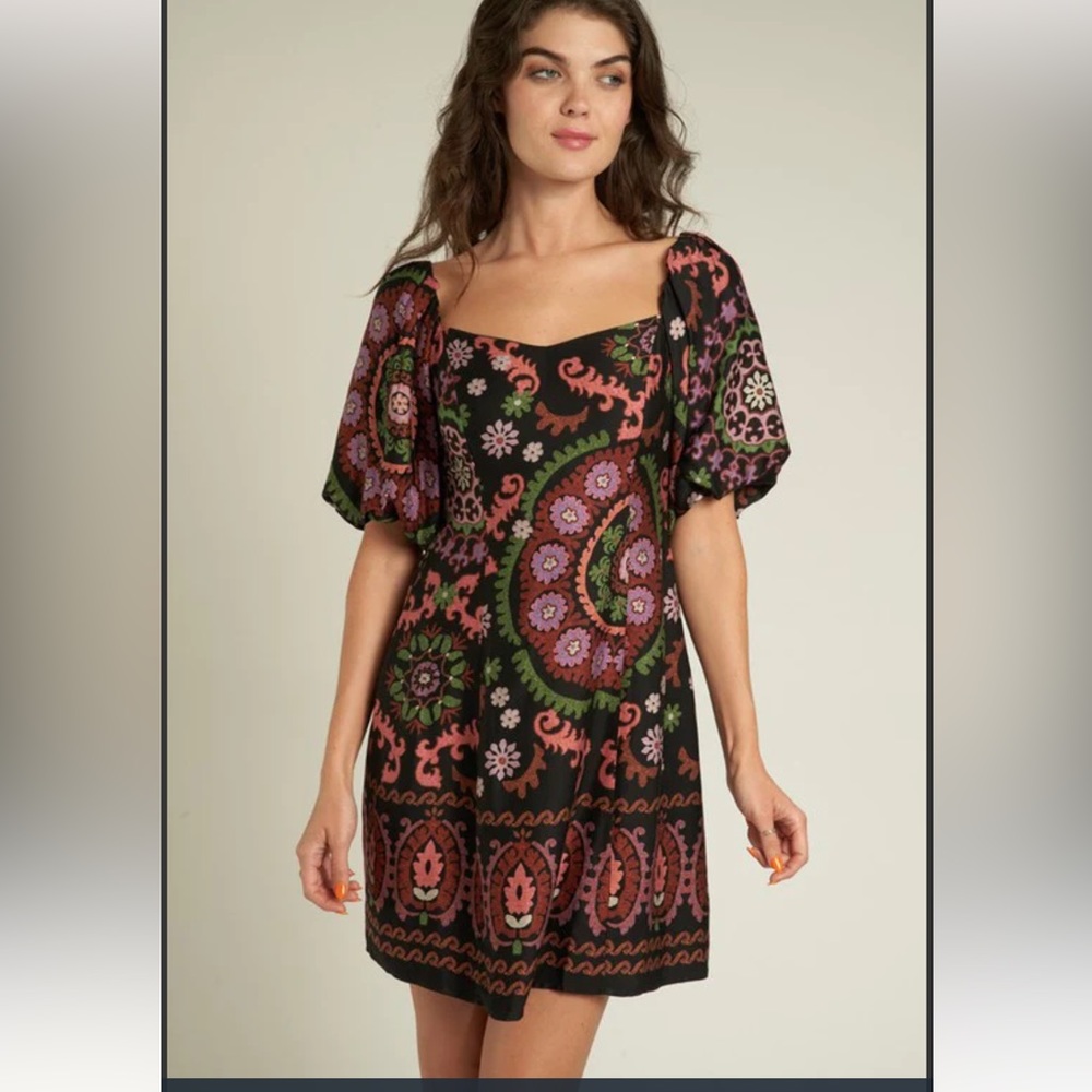 NEW Black Multiprint Mini Dress